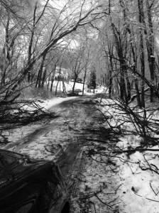 Debris covers Amoss Mill Road in Norrisville after back-to-back snow and ice storms. The storms left many in Harford County without power. These storms targeted the North Harford area, leaving 8 to 9 inches. 