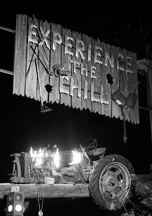 Horror+enthusiasts+enter+the+haunted+hayride.+Guests+were+prepared+to+get+scared+during+the+Field+of+Screams+experiences.+