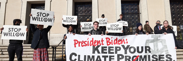 The Willow Project was approved by the Biden administration on March 13. Environmental activists continue to protest this decision. 
PHOTO CREDIT: Jemal Countess 